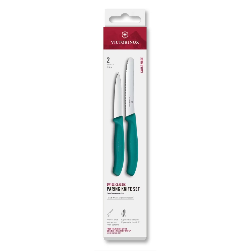 Victorinox - Set van 2 groentemessen SWISS CLASSIC, turkoois
