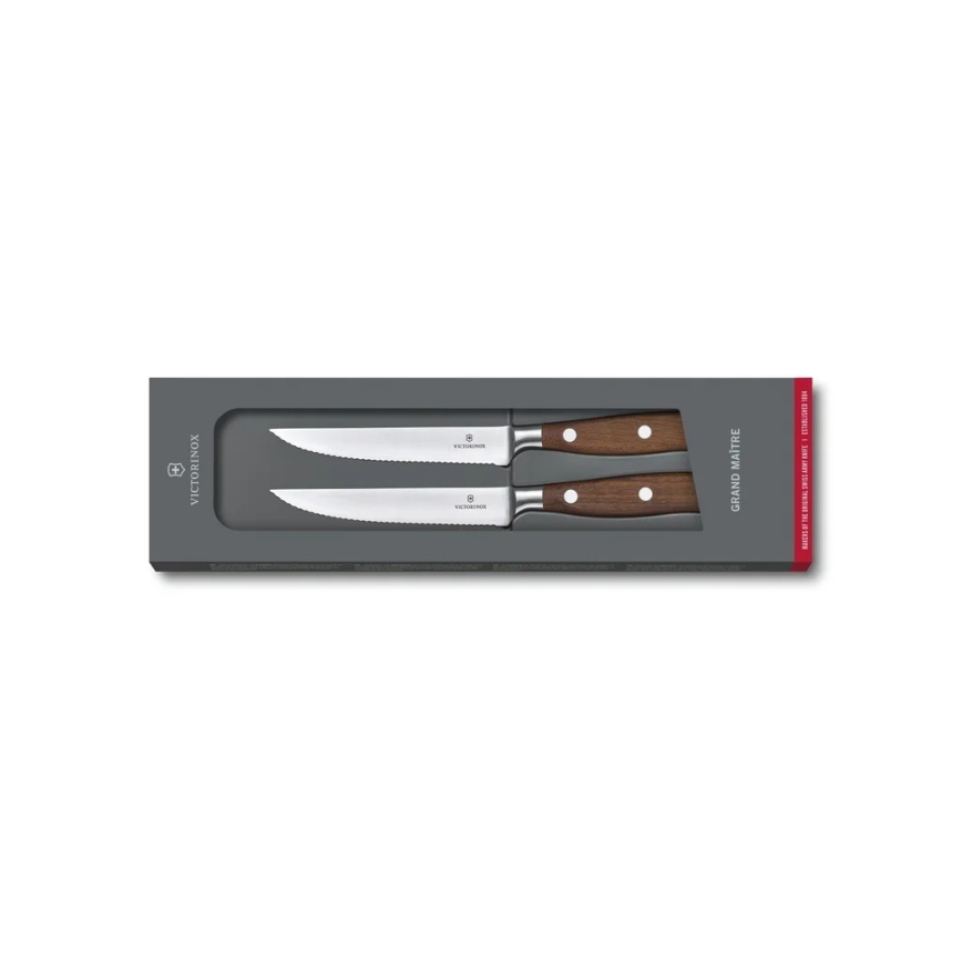 Victorinox - Set van 2 steakmessen GRAND MAITRE 12 cm, esdoorn