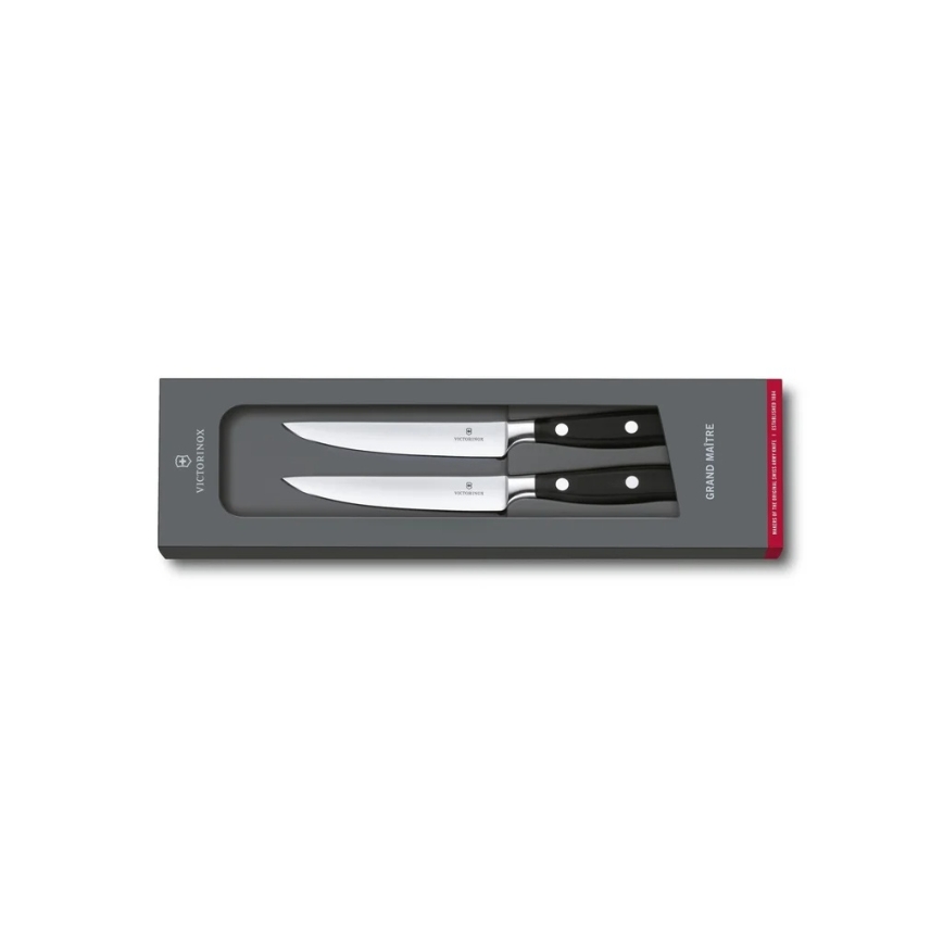 Victorinox - Set van 2 steakmessen GRAND MAITRE, 12 cm, zwart
