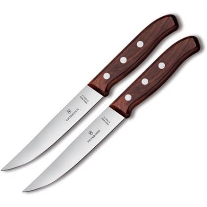 Victorinox - Set van 2 steakmessen WOOD 14 cm, esdoorn