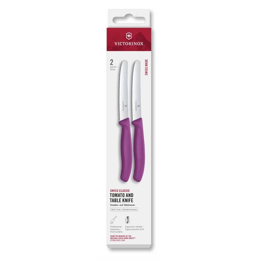 Victorinox - Set van 2 SWISS CLASSIC groentemessen 11 cm, paars