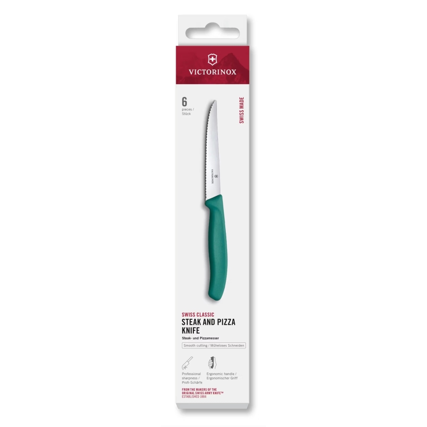 Victorinox - Set van 6 steakmessen SWISS CLASSIC 11 cm, turquoise