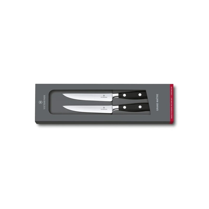 Victorinox - Steakmessenset GRAND MAITRE 12 cm, 2-delig, zwart