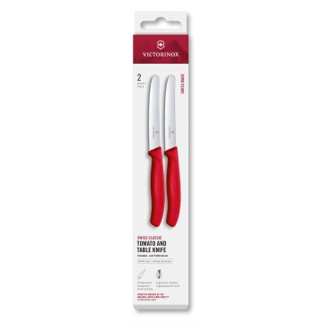 Victorinox - SWISS CLASSIC 2-delige set groentemessen, 11 cm, rood