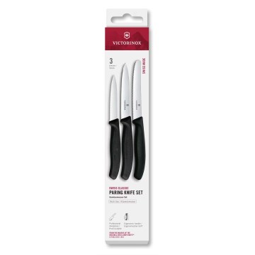 Victorinox - SWISS CLASSIC 3-delige groentemessenset, zwart