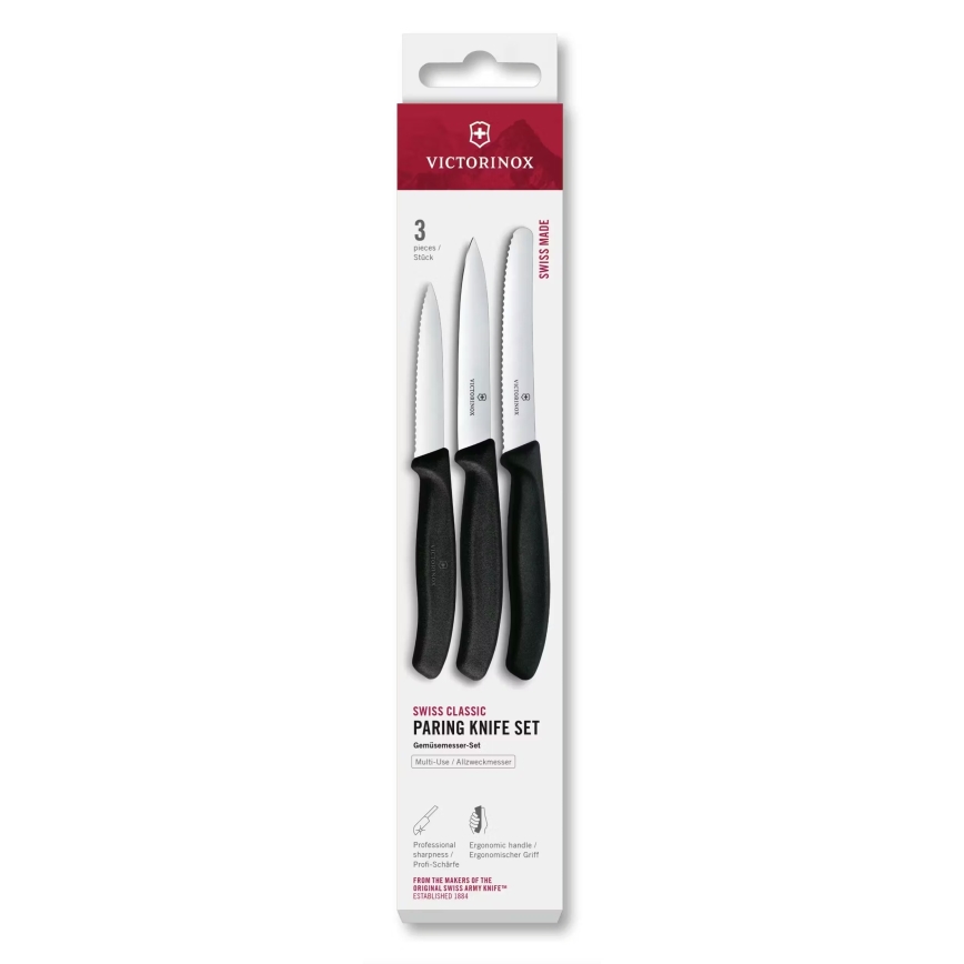 Victorinox - SWISS CLASSIC 3-delige groentemessenset, zwart