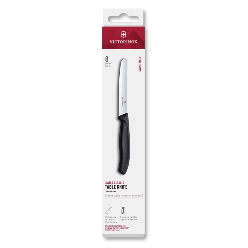 Victorinox - SWISS CLASSIC groentemessenset 11 cm, 6-delig, zwart