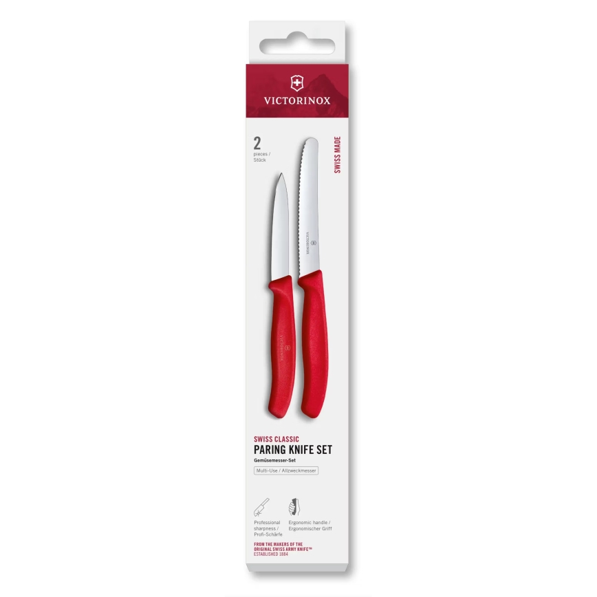 Victorinox - SWISS CLASSIC groentemessenset, 2-delig, rood