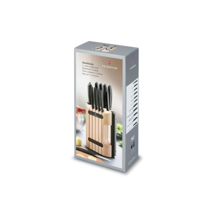 Victorinox - SWISS CLASSIC keukenmessenset 12-delig met beukenhouten blok, beige