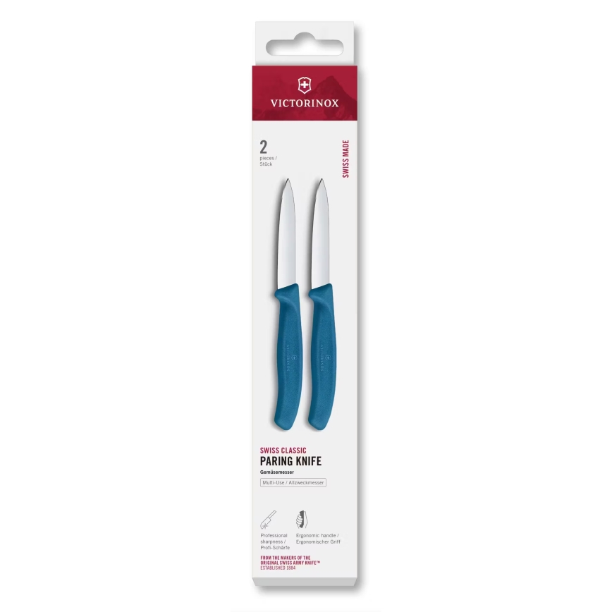 Victorinox - SWISS CLASSIC set groentemessen 8 cm, 2 stuks, blauw