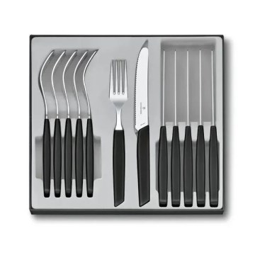 Victorinox - SWISS MODERN bestekset, 12-delig, zwart