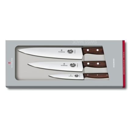 Victorinox - WOOD 3-delige keukenmessenset, esdoorn