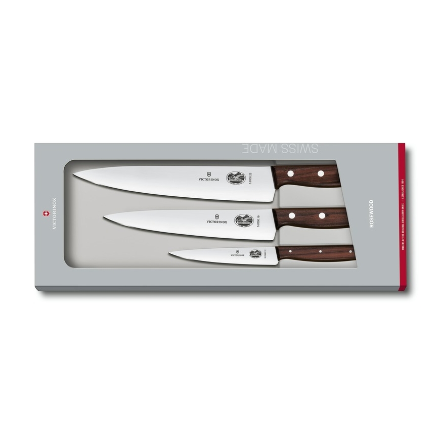 Victorinox - WOOD 3-delige keukenmessenset, esdoorn