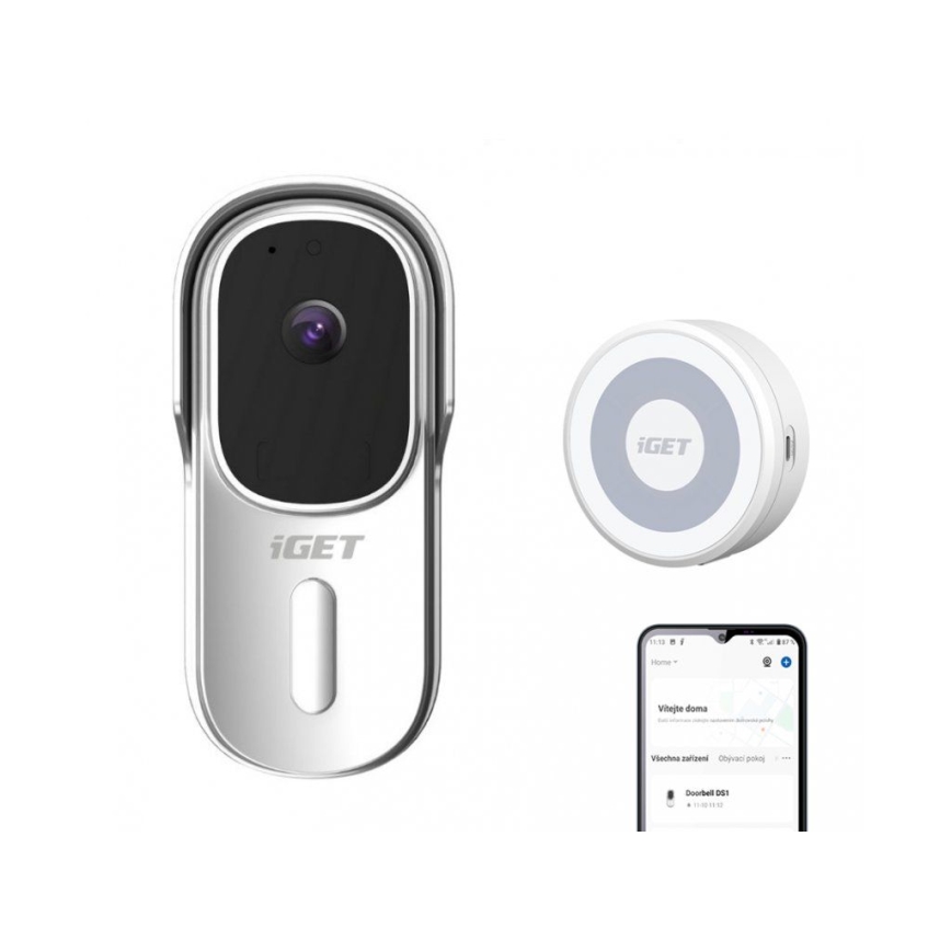 Video deurbel met bewegingssensor Full HD 1080p IP65 Wi-Fi wit + speaker