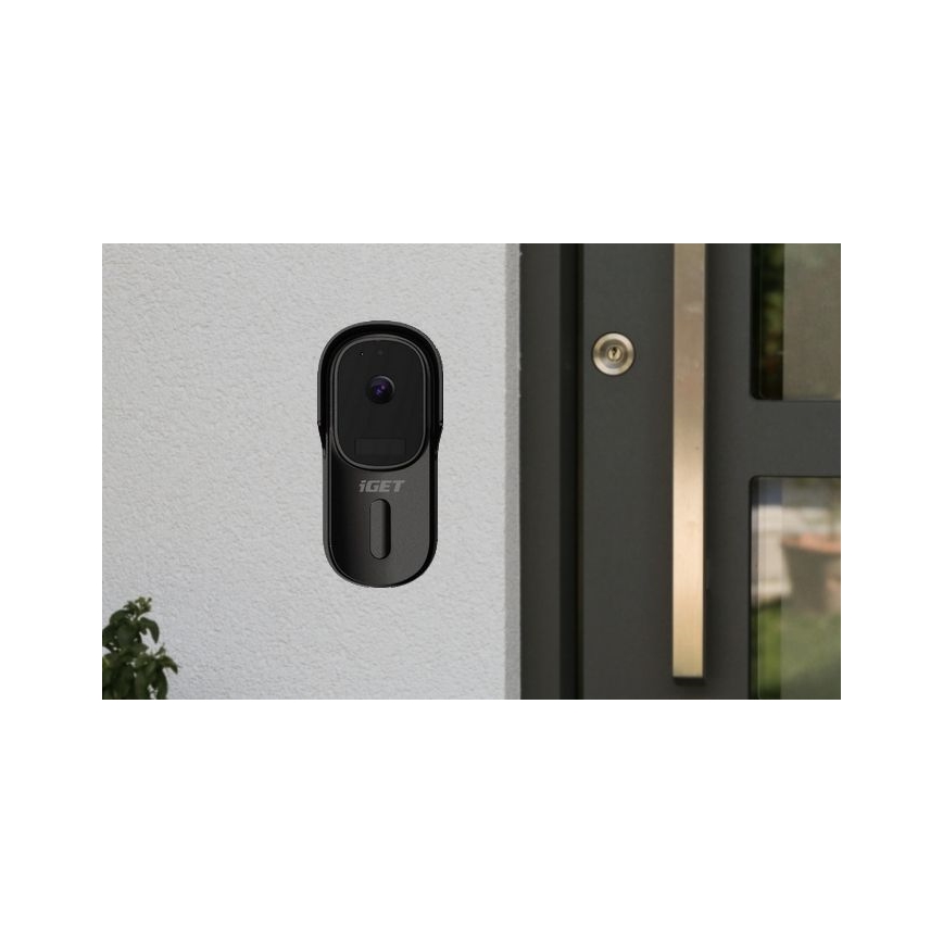 Video deurbel met bewegingssensor Full HD 1080p IP65 Wi-Fi zwart + speaker