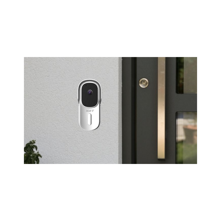 Videodeurbel met bewegingssensor Full HD 1080p 5200 mAh IP65 Wi-Fi Tuya wit