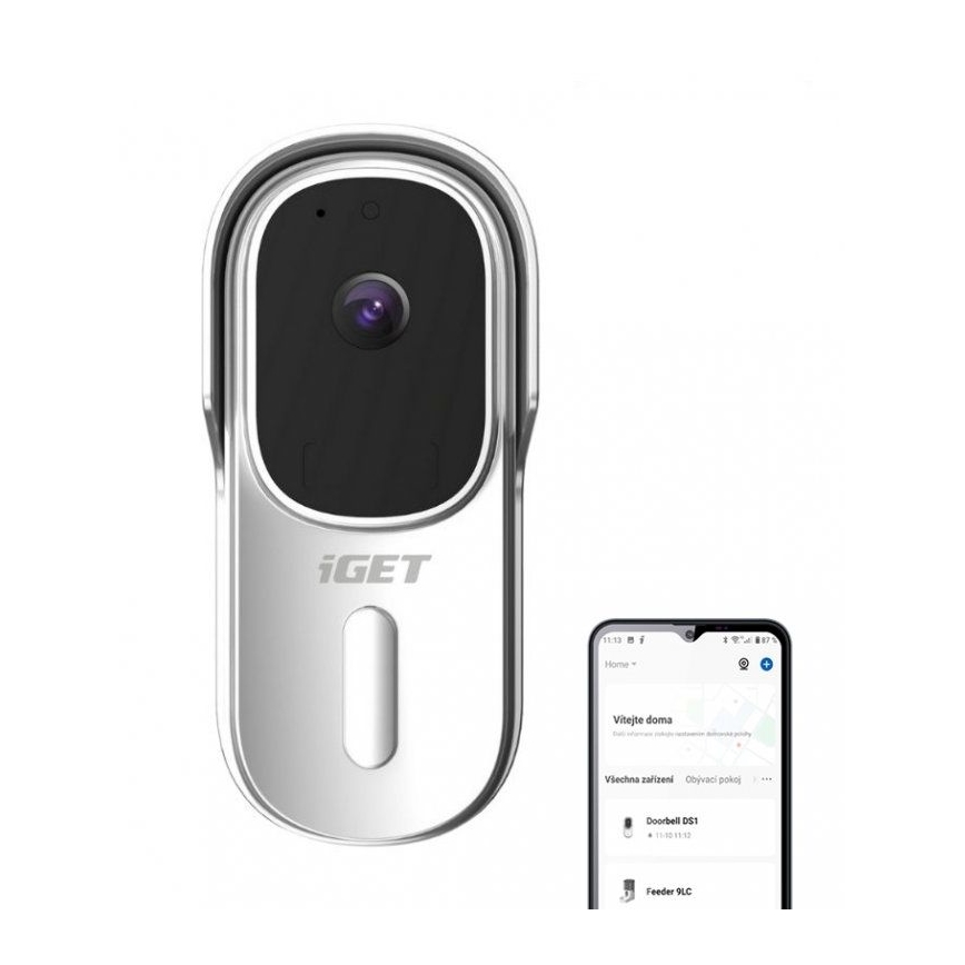 Videodeurbel met bewegingssensor Full HD 1080p 5200 mAh IP65 Wi-Fi Tuya wit