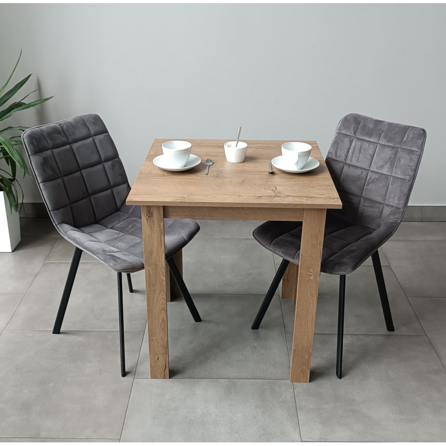 Vierkante eettafel LEVI eiken sonoma