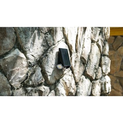 Viking - Dimbare flexibele LED-zonne-wandlamp met sensor, LED/1,3W/3,7V IP44 4000K 2000 mAh