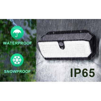 Viking - LED zonne-wandlamp met sensor LED/2W/3,7V IP65 6000K 2200 mAh