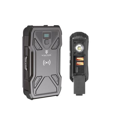 Viking - powerbank met LED-zaklamp, draadloos opladen en zonnepaneel Power Delivery 22,5W/20000 mAh
