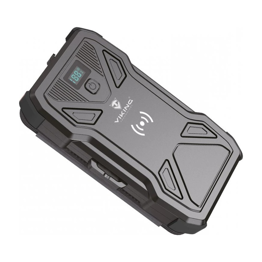 Viking - powerbank met LED-zaklamp, draadloos opladen en zonnepaneel Power Delivery 22,5W/10000 mAh