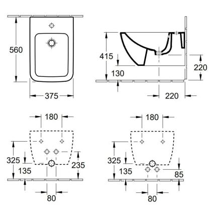 Villeroy & Boch 44110001 - Hangend bidet VENTICELLO keramiek/wit