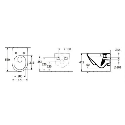 Villeroy & Boch 4670T0R1 - Hangend toilet SUBWAY 3.0 keramiek/wit