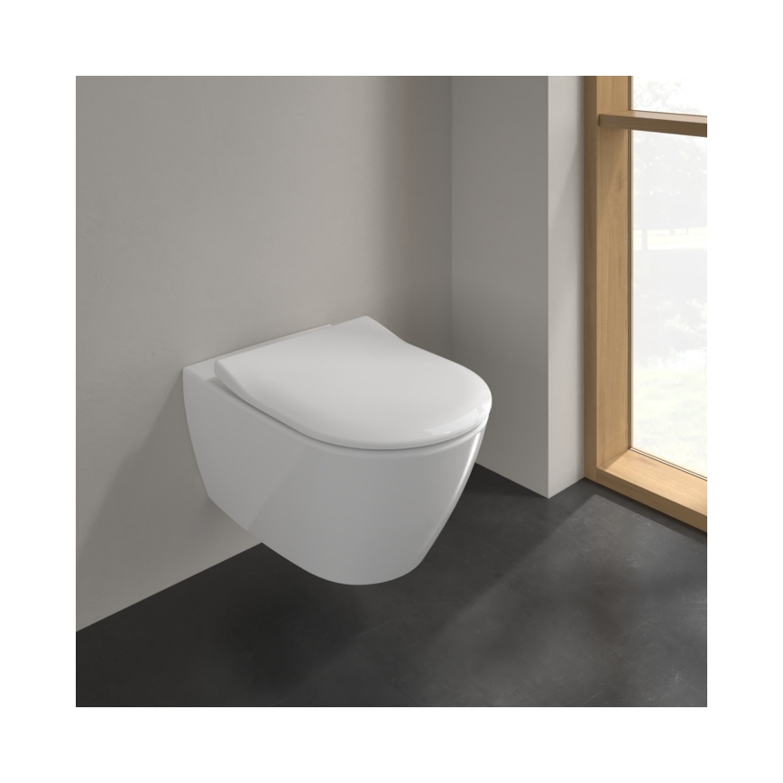 Villeroy & Boch 5614R2R1 - Hangend toilet met SoftClose-toiletbril SUBWAY 2.0 keramiek/wit