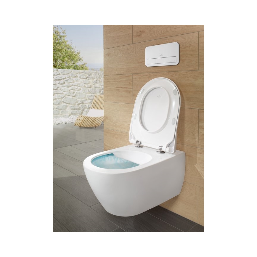 Villeroy & Boch 5614R2R1 - Hangend toilet met SoftClose-toiletbril SUBWAY 2.0 keramiek/wit