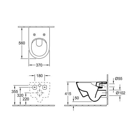 Villeroy & Boch 5614R2R1 - Hangend toilet met SoftClose-toiletbril SUBWAY 2.0 keramiek/wit