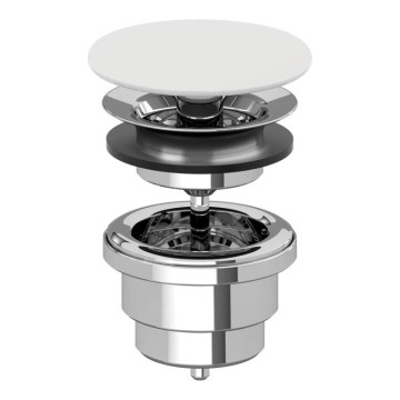 Villeroy & Boch 680800RW - Wastafelafvoer wit/glanzend chroom
