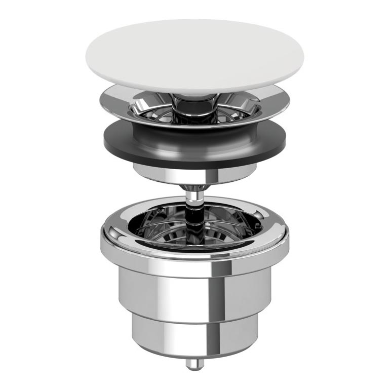 Villeroy & Boch 680800RW - Wastafelafvoer wit/glanzend chroom
