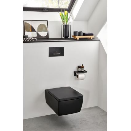 Villeroy & Boch 922169AN - VICONNECT spoelknop mat zwart/mat chroom