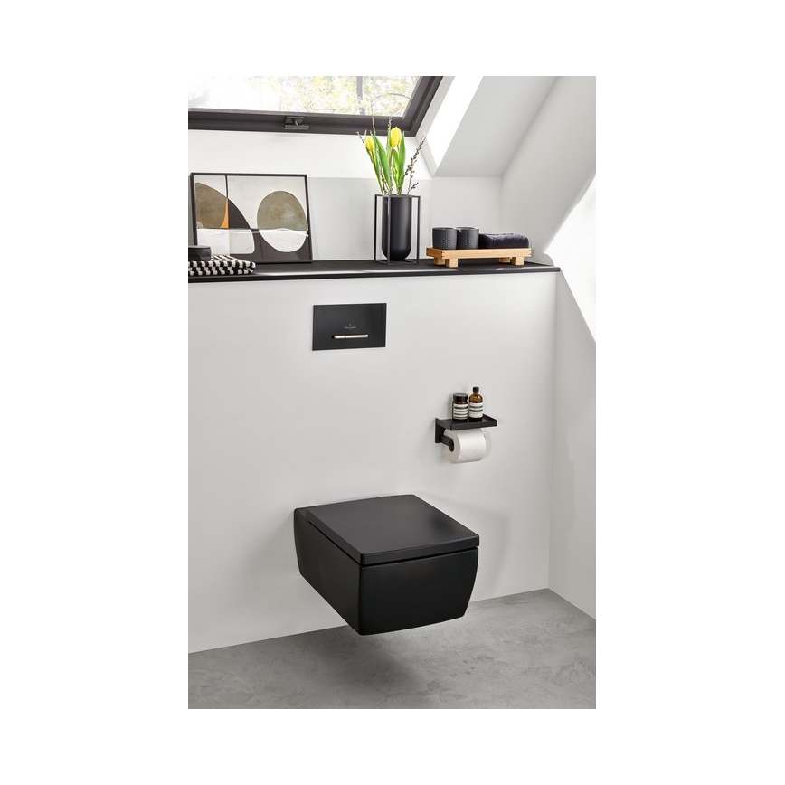 Villeroy & Boch 922169AN - VICONNECT spoelknop mat zwart/mat chroom