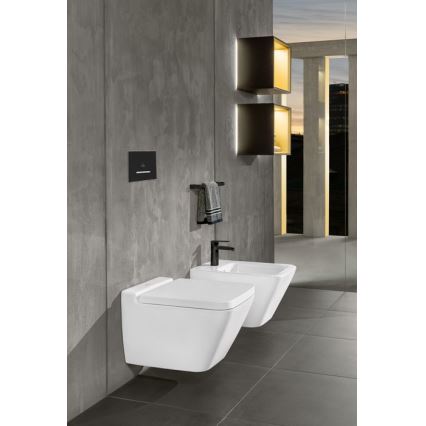 Villeroy & Boch 922169AN - VICONNECT spoelknop mat zwart/mat chroom