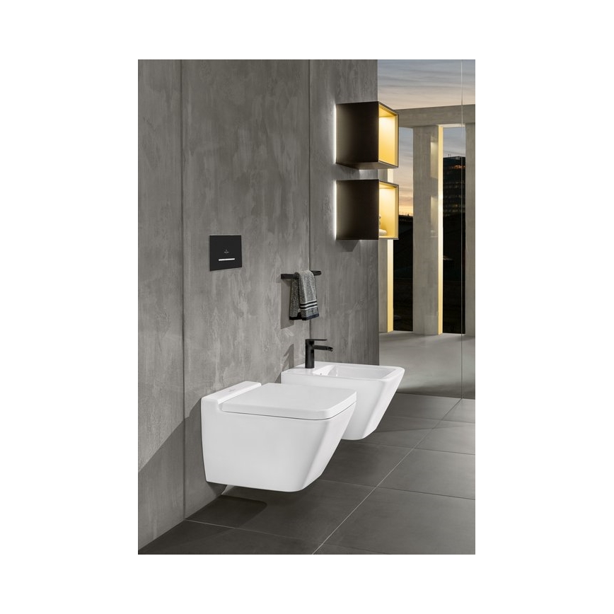 Villeroy & Boch 922169AN - VICONNECT spoelknop mat zwart/mat chroom
