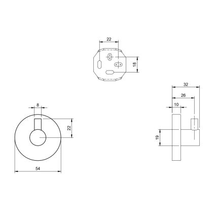 Villeroy & Boch TVA15101100061 - Wandhaak ELEMENTS glanzend chroom