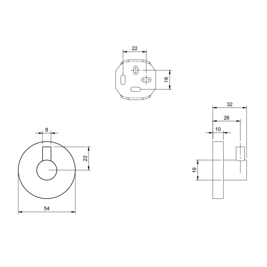 Villeroy & Boch TVA15101100061 - Wandhaak ELEMENTS glanzend chroom