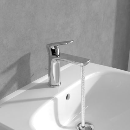 Villeroy & Boch TVW10400400161 - Wastafelmengkraan O.NOVO 15,5 cm glanzend chroom