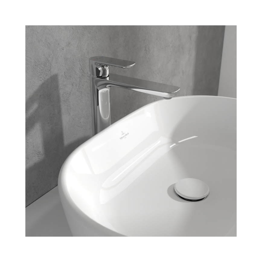 Villeroy & Boch TVW10410511061 - Wastafelmengkraan + afvoer O.NOVO 29,5 cm glanzend chroom