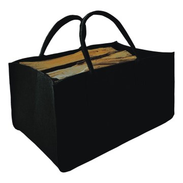 Vilthouten mand met handvatten 27x50 cm zwart