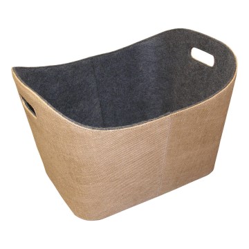 Vilthouten mand met handvatten 35x55 cm beige