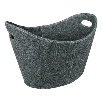 Vilthouten mand met handvatten 54x40 cm grijs
