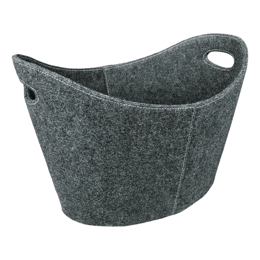 Vilthouten mand met handvatten 54x40 cm grijs