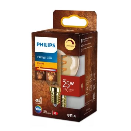 Vintage LED-lamp Philips P45 E14/3W/230V 2200K