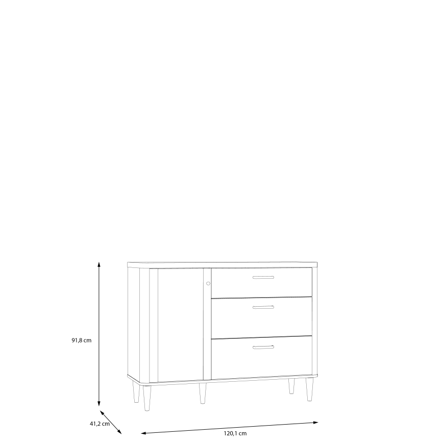 VIRO ladekast met lades, bruin/beige