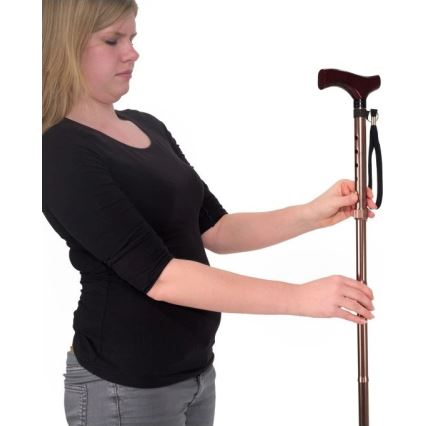 Vitility - Opvouwbare wandelstok 92 cm bruin