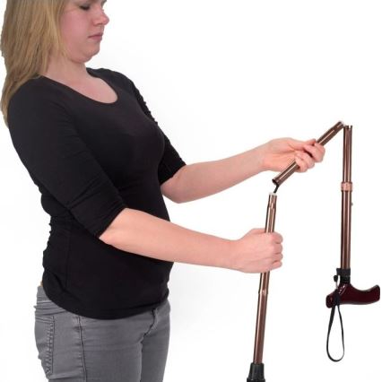 Vitility - Opvouwbare wandelstok 92 cm bruin