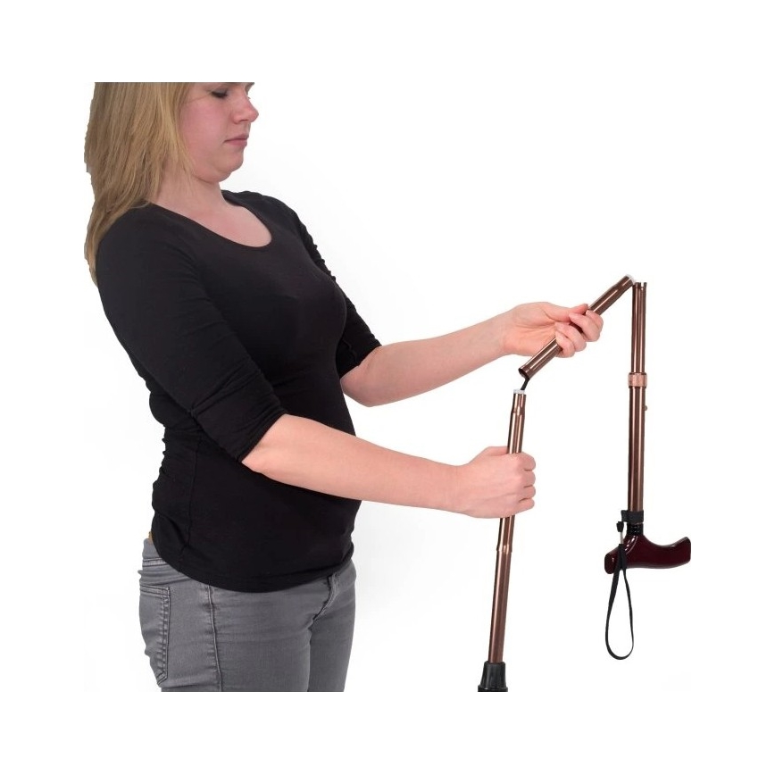 Vitility - Opvouwbare wandelstok 92 cm bruin